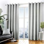 Curtina - Africa - Ready Made Lined Eyelet Curtains - 90″ Width x 90″ Drop (229 x 229cm) in Stone