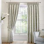 Curtina Bird Trail-Jacquard Lined Pencil Pleat Curtains, Duck Egg, 46″ Width x 72″ Drop (117 x 183cm)