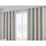 Curtina Camberwell Print Eyelet Lined Curtains, Silver, 46 x 72 Inch