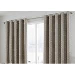 Curtina Camberwell Print Eyelet Lined Curtains, Stone, 90 x 72 Inch