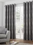 Curtina Elmwood Jacquard Lined Eyelet Curtains Graphite