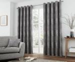 Curtina - Elmwood - Ready Made Lined Eyelet Curtains - 66″″ Width x 90″″ Drop (168 x 229cm), Graphite