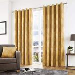 Curtina - Helsinki - Ready Made Lined Eyelet Curtains - 46″ Width x 54″ Drop (117 x 137cm) in Ochre Yellow