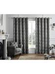 Curtina Houston Lined Eyelet Curtains Charcoal