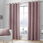 Curtina Kilbride Cord-Chenille Pair of Eyelet Curtains, Fabric, Blush Pink, 46″ Width x 54″ Drop (117 x 137cm)