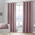 Curtina Kilbride Cord-Chenille Pair of Eyelet Curtains, Fabric, Blush Pink, 46″ Width x 72″ Drop (117 x 183cm)