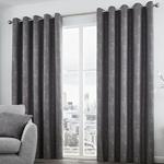Curtina Solent Eyelet Lined Curtains, Graphite, 66 x 90 Inch