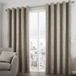 Curtina - Solent - Ready Made Lined Eyelet Curtains - 46″″ Width x 54″″ Drop (117 x 137cm), Stone