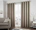 Curtina - Solent - Ready Made Lined Eyelet Curtains - 66″″ Width x 72″″ Drop (168 x 183cm), Stone