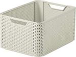 Curver Style Large Rectangular Storage Basket, Vintage White, 30 Litre