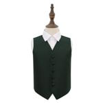 Dark Green Solid Check Wedding Waistcoat for Boys 22'