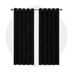 Deconovo Blackout Curtains Eyelet Super Soft Thermal Insulated Window Treatment Ring Top Blackout Curtains for Livingroom 66 x 90 Drop Inch Black 2 Panels