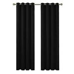 Deconovo Super Soft Thermal Insulated Curtains Eyelet Bedroom Blackout Curtains for Nursery 46 x 90 Drop Inch Black 2 Panels