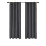 Deconovo Super Soft Thermal Insulated Eyelet Curtains Blackout Curtains for Bedroom 46 x 72 Drop Inch Dark Grey 2 Panels