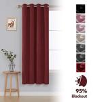 Deconovo Thermal Insulated Eyelet Blackout Curtain Bedroom One Panel, Red, 66 x 72 Inch