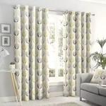 Delta Pair of Eyelet Lined Curtains Natural 116 x 182 cm