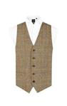Dobell Scottish Harris Tweed Mens Brown Tweed Waistcoat Regular Fit Windowpane Check-M (38-40in)
