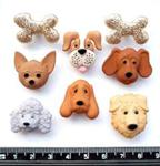 Dogs Faces - Animal Pets Novelty Craft Buttons & Embellishments by Dress It Up