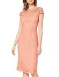 Dorothy Perkins Women's Coral Lace Trim Pencil Dress, 16