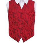 DQT Boys Floral Wedding Tuxedo Waistcoat Burgundy 28″ / 7-8 Years Old