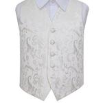 DQT Boys Floral Wedding Tuxedo Waistcoat Ivory 28″ / 7-8 Years Old