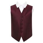 DQT Boys Greek Key Patterned Wedding Tuxedo Waistcoat Burgundy 24″