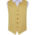 DQT Boys Plain Satin Formal Wedding Tuxedo Waistcoat 28″ Gold