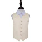 DQT Boys Plain Satin Formal Wedding Tuxedo Waistcoat Champagne 26″