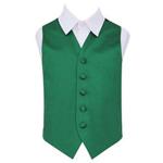 DQT Boys Plain Satin Formal Wedding Tuxedo Waistcoat Emerald Green 24″