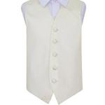 DQT Boys Plain Satin Formal Wedding Tuxedo Waistcoat Ivory 28″