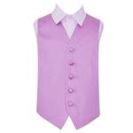 DQT Boys Plain Satin Formal Wedding Tuxedo Waistcoat Lilac 22″