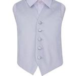 DQT Boys Plain Satin Formal Wedding Tuxedo Waistcoat Silver 34″