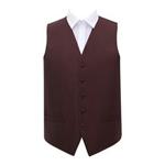 DQT Greek Key Patterned Men's Wedding Tuxedo Waistcoat Burgundy 48″