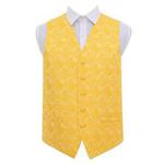 DQT Men Paisley Floral Wedding Tuxedo Waistcoat Gold 40″