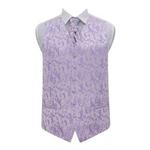 DQT New Passion Men's Waistcoat & Cravat Set (36″, Lilac)