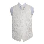 DQT New Passion Men's Waistcoat & Cravat Set (44″, Ivory)