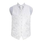 DQT New Passion White Men's Waistcoat & Cravat Set - 36″