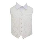 DQT New Scroll Boy's Waistcoat (11-12 Years: 32″, Ivory)