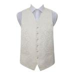 DQT New Scroll Men's Ivory Waistcoat - Size: 48″