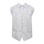 DQT New Scroll Men's Silver Waistcoat - Size: 42″