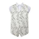 DQT New Scroll Men's Waistcoat (42″, Black)