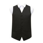 DQT Swirl Patterned Men's Formal Wedding Tuxedo Waistcoat Black 48″