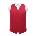 DQT Swirl Patterned Men's Formal Wedding Tuxedo Waistcoat Burgundy 48″