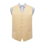 DQT Swirl Patterned Men's Formal Wedding Tuxedo Waistcoat Gold 44″