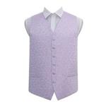 DQT Swirl Patterned Men's Formal Wedding Tuxedo Waistcoat Lilac 42″