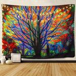 Dreamlike Tree Wall Hangings Tapestry, Psychedelic Forest with Birds Wall Tapestry Bohemian Mandala Hippie Tapestry Perfect Decorations for Bedroom Living Room Dorm(229x153cm, Colorful Tree Tapestry)