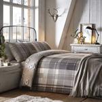 Dreams & Drapes - Colville Check - 100% Brushed Cotton Duvet Cover Set - Single, Grey