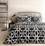 Dreams & Drapes Manila-100% Cotton Duvet Cover Set, Black, Double