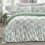 Dreams 'N' Drapes Emily Botanical Print Reversible Duvet Cover Set, Green, Super King