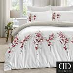 Dreams 'n' Drapes Oriental Flower Easy Care Duvet Cover Set, Red, King